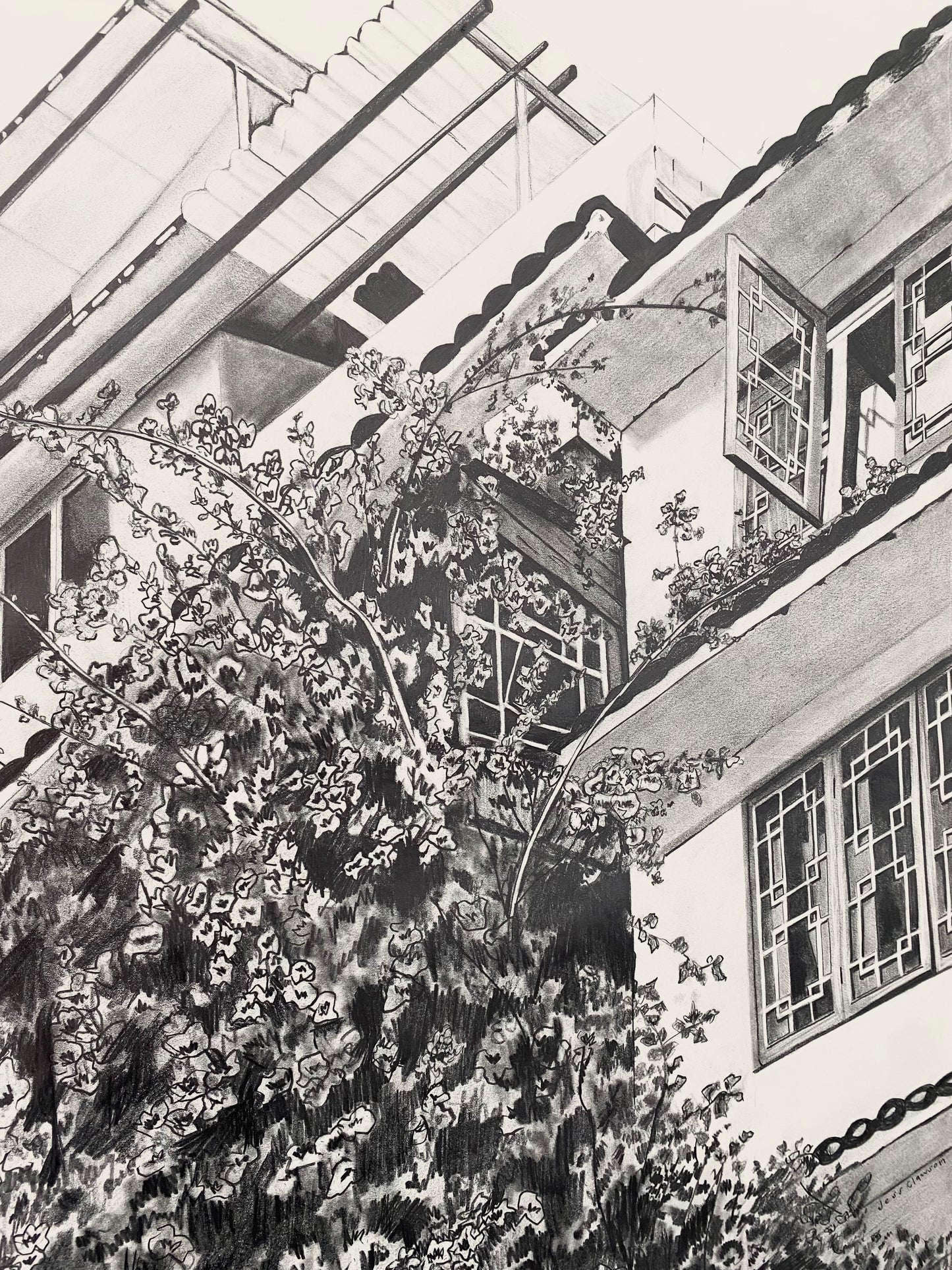 'Black & White Breakfast in Yangshuo' Print